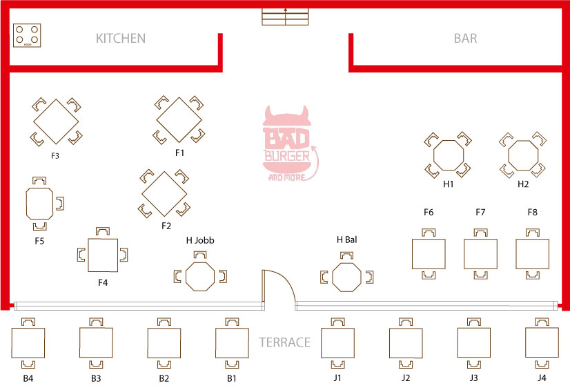 foldszint-terasz Földszint alaprajz